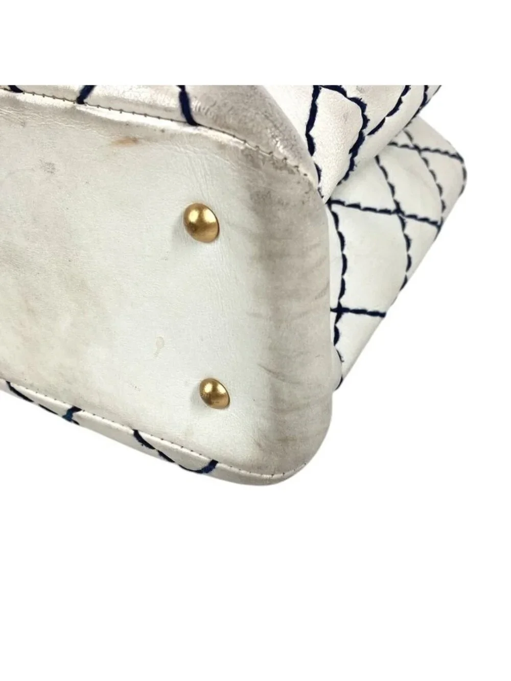 Chanel Shoulder Bag CC Logo Leather White